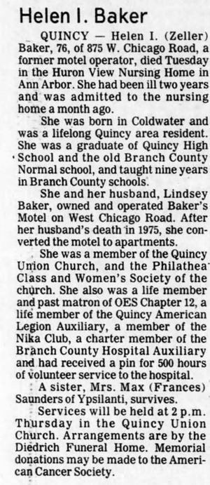 Baker Motel - Sep 8 1982 Former Owner Passes Away (newer photo)
